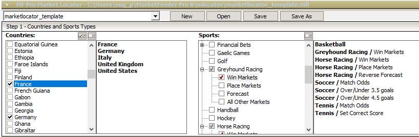 All BetFair sports