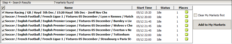 Easy to add markets and start betting