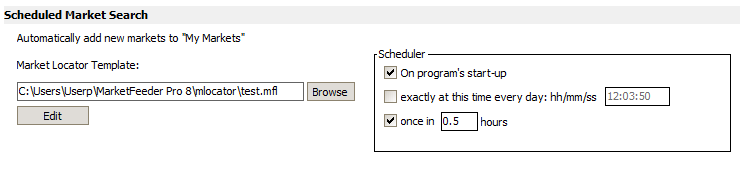 Automated market search