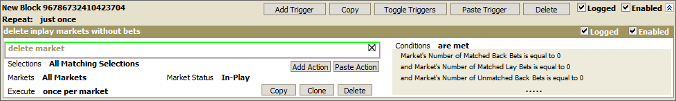 Delete markets without bets