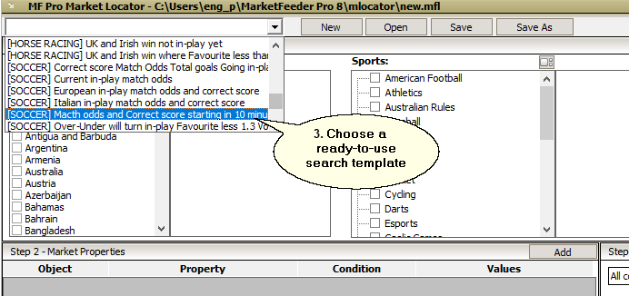 Select a ready-to-use search template